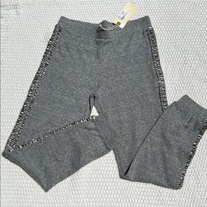 Heather Gray Leggings with Perforated Side Design